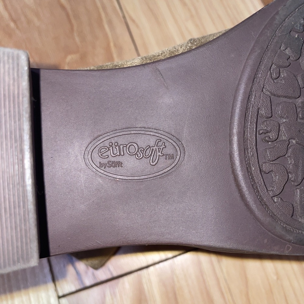 Eurosoft by Sofft Booties Ankle Tan Suede Laser Cutout Suede Zip Western 8.5 - Picture 8 of 12